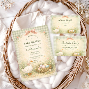 Invitation Baby Shower Vintage Silly Goose Garden