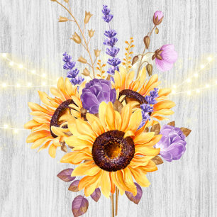 Invitation Tournesol de printemps Pourpre Peony Couples Douch