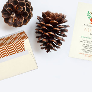 Invitation au Baby shower de renard des bois triba
