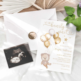 Invitation Qu'y a-t-il sur votre téléphone Bear Balloon Baby 