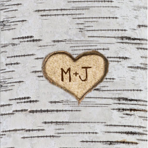 Carte Postale Rustic Country Birch Tree Faire-part de mariage ca