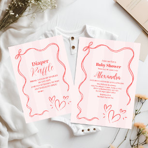 Serviette En Papier Baby shower de la boîte de coquette à bande rose