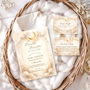 Invitation Baby Shower Étoile Élégante et Neutre
