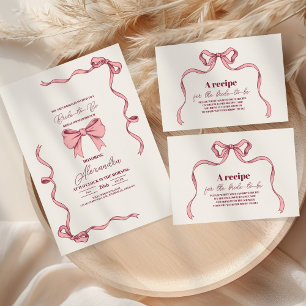 Carte De Remerciements Photo Elegant Pink Bow Fête des mariées