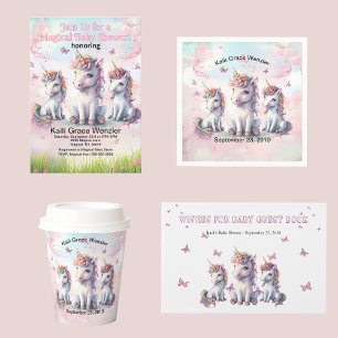 Invitation au Baby shower de la licorne magique