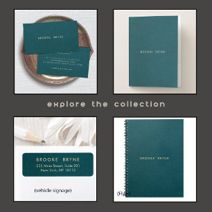 Bloc-note Turquoise bleu moderne minimaliste professionnel