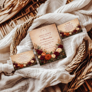 Serviette En Papier Fête de mariage automnal Romance Florale