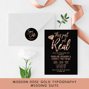 Rose minimal Or moderne Faire-part de mariage simp