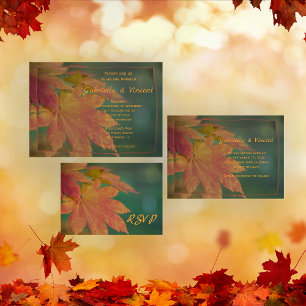 Faire-part de mariage des couleurs d'automne