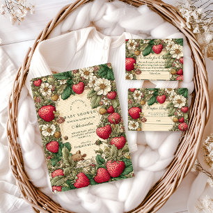 Serviette En Papier Fête de naissance Vintage Cottagecore à la fraise