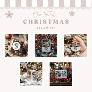 Sticker Rond Photo Flocons de Neige Noël M. et Mme 