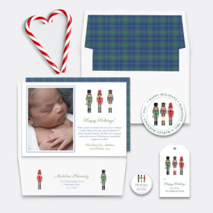 Sticker Rond Retro Holiday Black Nutcracker Rouge Vert Bleu