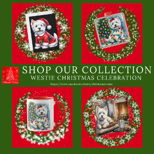 Papier Cadeau Custom Westie Red Christmas