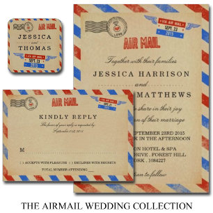 Invitation Collection de Mariages Vintages Airmail