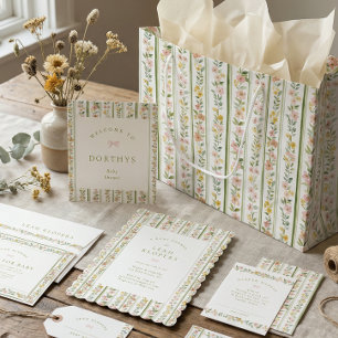 Invitation fête de bébé cottage core fleurs douces c'est une 