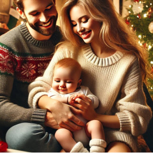 Chat de Noël amusant Avec Sticker Arbre