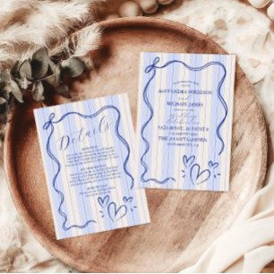 Carte D'accompagnement Mariage de cadre de gribouillis bleu