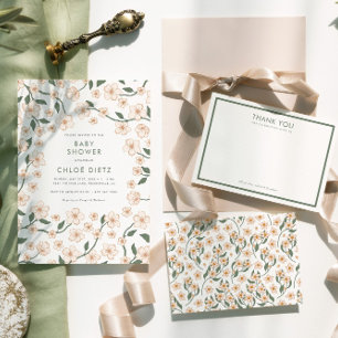 Invitation Baby shower Floral Vintage Boho