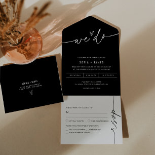Invitation En Aluminium NOIR Minimaliste Nous faisons Mariage Foil Invitat
