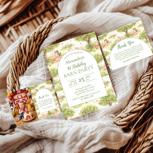 Carte De Remerciements Animaux de la Ferme Fantaisie Photographie 1er Ann