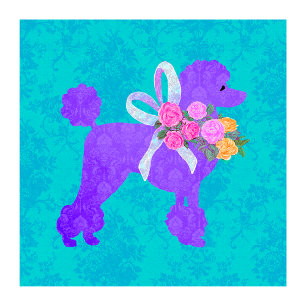 Invitation Poodle violet Girls Anniversaire Échantillon