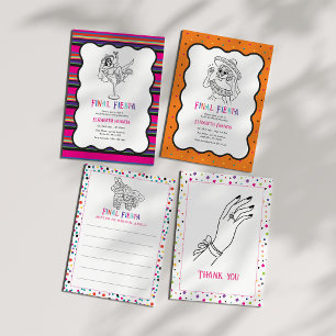 Carte Conseil Piñata de Fête de Mariage Colorée de la Dernière F