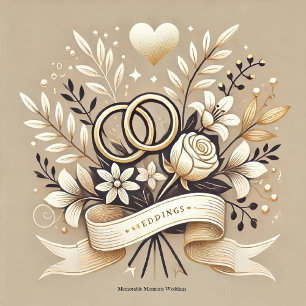 Faire-part de mariage nocturne étoilée