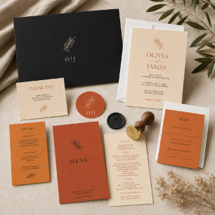 Réponse RSVP Mariage Terracotta Orange Brûlée