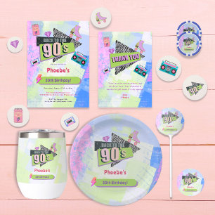 Serviette En Papier Nostalgic Retour à la fête d'anniversaire rétro de