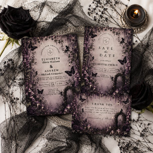 Invitation Mariage Fée Gothique Fantastique Sombre