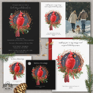 Sticker Carré Bénédictions de vacances Wreath Yule Cardinal de N