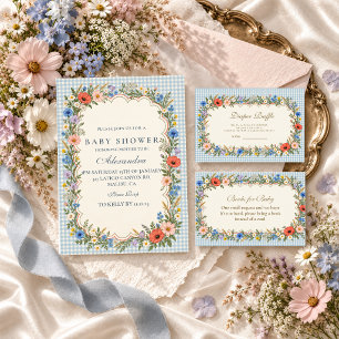 Invitation Baby Shower Fleur Sauvage Multicolore