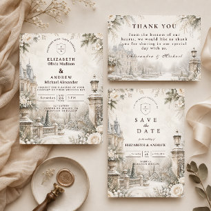 Invitation Mariage d'hiver élégant et intemporel