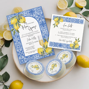 Serviette En Papier Aquarelle Citrons & Carreaux Wedding showers Faits