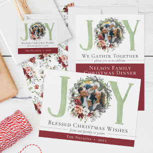 Dîner de Noël en coton Floral du Sud Invitation