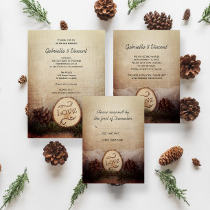 Rustic Pines Woods Mariage RSVP Réponse