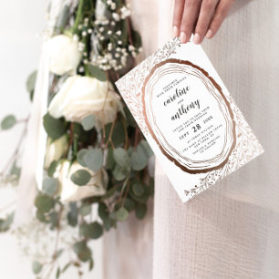 Invitation Réception de mariage avec huile de cuivre en tranc