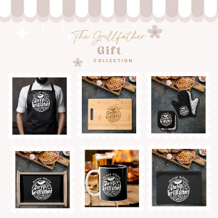 Tablier Père noir blanc personnalisé BBQ Grillfather