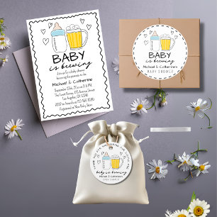 Invitation Bébé Brûle Bouteille Bière Baby shower en verre