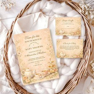 Serviette En Papier Jardin de thé élégant pour la baby shower