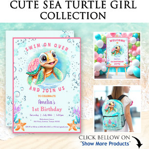 Serviette En Papier Tortue de mer jolie couleur 1er anniversaire servi