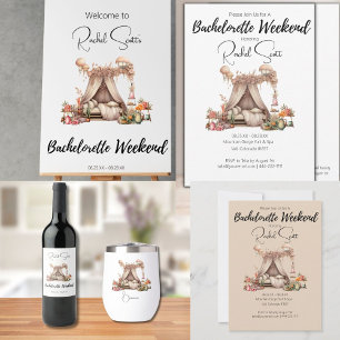 Serviette En Papier Boho Pink Glamping Bachelorette Party Week-end