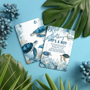 Étiquettes-cadeau Sous l'Ahoy bleu mer C'est un Baby shower garçon