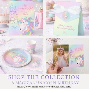 Serviette En Papier Anniversaire Licorne Magique Pastel Arc-en-ciel Pa