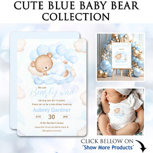 Ballotins Ballotin de Baby shower d'ours bleu garçon