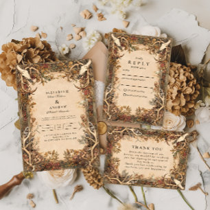 Invitation Mariage rustique de cerf en automne