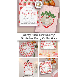 Invitation Fraise 1er Anniversaire Fête Berry 1er