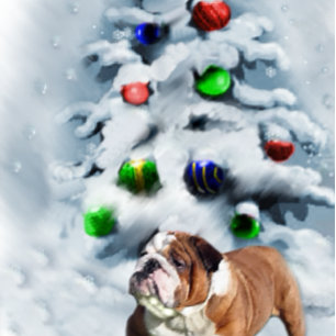 Cartes Pour Fêtes Annuelles Cadeaux de Noël de Bulldog anglais