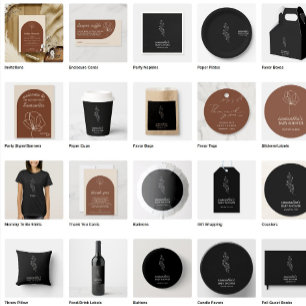 Sticker Rond Fleur de terre Baby shower Boho simple