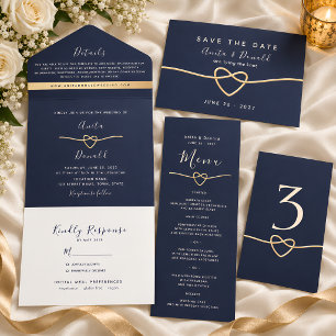 Serviette En Papier Serviettes de mariage élégantes bleu marine 